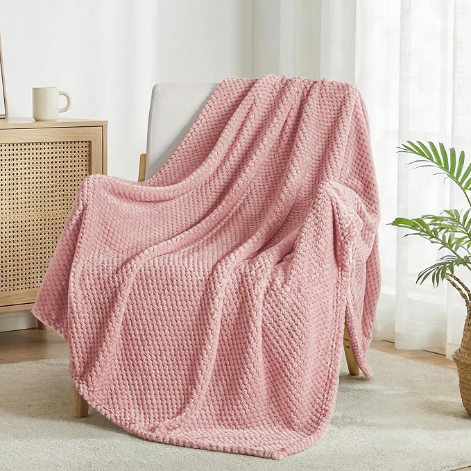 Exclusivo Mezcla Soft Waffle Fleece Bed Blanket Twin XL Size, Cozy Fluffy Design - Image 4