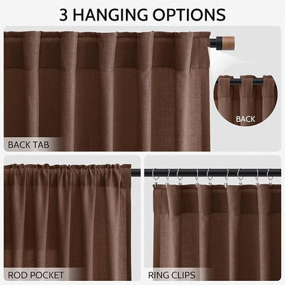 Mocha Brown Curtains 84 Inches Long - Image 2