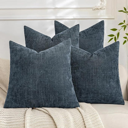 Set of 4 Soft Textured Decorative Throw Pillow Covers 20x20 Inch Cozy Farmhouse by Cozoomy