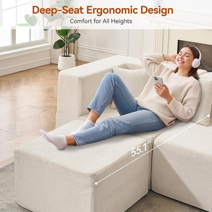 MONVANE 103'' Modular Sectional Sofa, Cloud Sectional Couch - Image 6