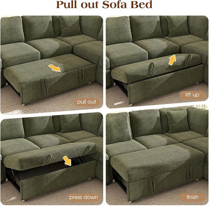 Ihanherry 6-Seater Large Sectional Sofa Bed - Image 7