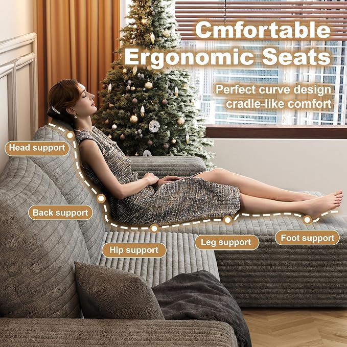 108" Sectional Couches for Living Room Cloud Couch Sofa - Image 5