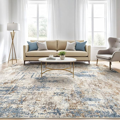 LOONGRUG 10x12 Area Rug Washable Large Neutral Modern Living Room Rug | - Image 5