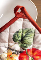 Maison d' Hermine Pot Holders Set 100% Cotton Heat Resistant Potholders 8" x 8" Hot Pads with Loop BBQ, Cooking, Baking, Grilling, Kitchen, Handling Hot Pans (Pack of 2, Potiron)
