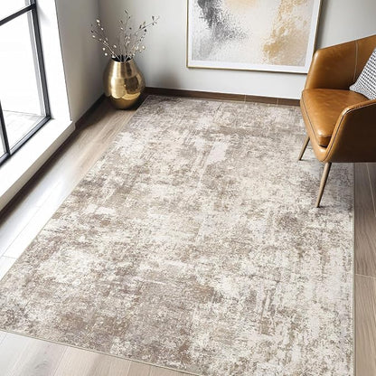 LOONGRUG 3x5 Rug Machine Washable Neutral Modern Soft Rug Brown Beige | Stain by LOONGRUG