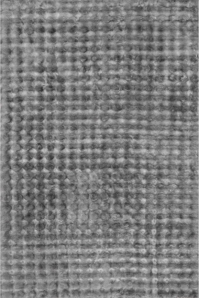 nuLOOM Jeni Dark Grey Checkered Washable Area Rug - Image 5