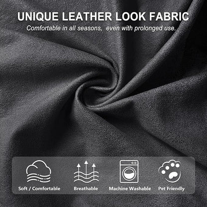 ANARACHON Leather Look Recliner Couch Cover, 8-Pieces Stretch Recliner Sofa - Image 4
