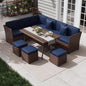 KIGOTY 7 Piece Patio Furniture Set, Outdoor PE Wicker Rattan Outdoor Dining Set by KIGOTY