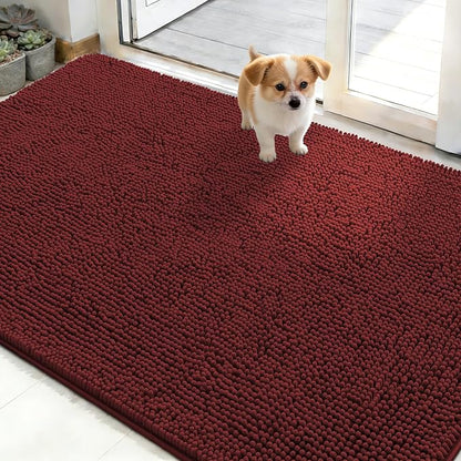 OLANLY Dog Door Mat for Muddy Paws 48x30, Super Absorbent Chenille Mud Mat | by OLANLY