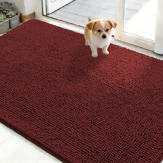 OLANLY Dog Door Mat for Muddy Paws 48x30, Super Absorbent Chenille Mud Mat | by OLANLY