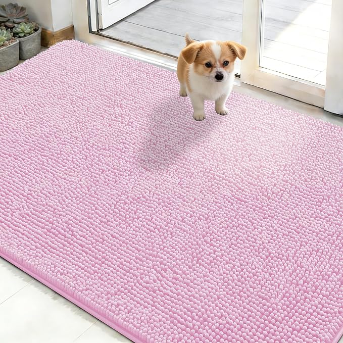 OLANLY Dog Door Mat for Muddy Paws 50x30, Super Absorbent Chenille Mud Mat | by OLANLY