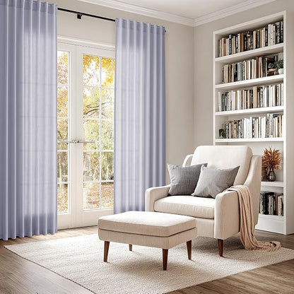 Lavender Purple Linen Curtains 102 Inches Long - Image 6