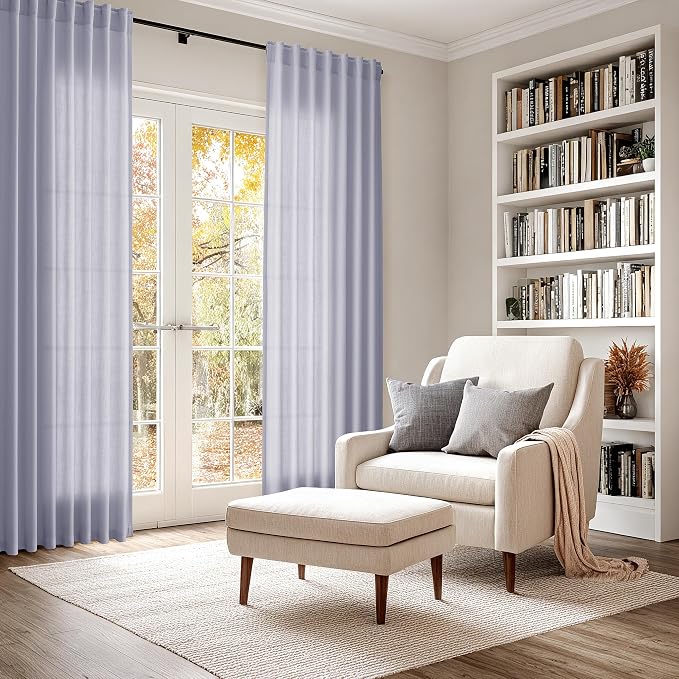 Lavender Purple Linen Curtains 90 Inches Long - Image 6