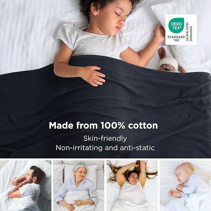 Bedsure GentleSoft 100% Cotton Blanket Queen Size - Image 2