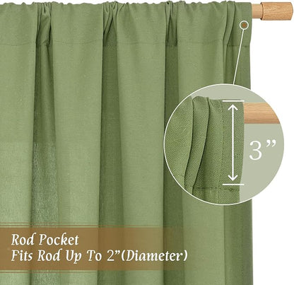 Light Filtering Linen Curtains 63 inches Long - Image 3