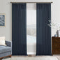 90 Inch Pinch Pleated Linen Light Filter Memory Shaped Navy Blue Curtains | by Twodrapes