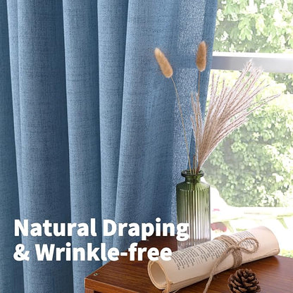 YoungsTex Denim Blue Linen Curtains 72 Inch Length - Image 5