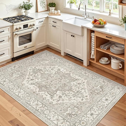 Madane Area Rug 4x6 Washable Rugs Vintage - Image 3