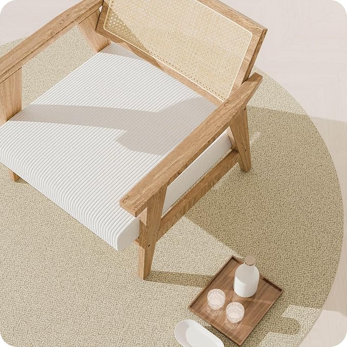 BELLEZE Mid Century Modern Rattan Chair Set of 2 Accent Natural Wood Armchair - Image 7