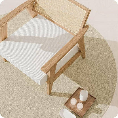 BELLEZE Mid Century Modern Rattan Chair Set of 2 Accent Natural Wood Armchair - Image 7