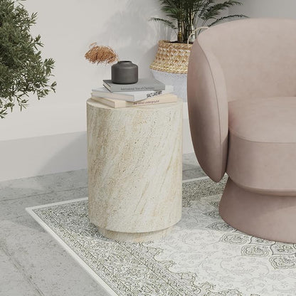 LeisureMod 14” Wide Round Side Table in Fiberstone - Image 2