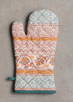 Maison d' Hermine Oven Gloves 100% Cotton Oven Mitt 7" x 13" with Loop Heat Resistant, BBQ, Cooking Gloves, Baking, Grilling, Kitchen, Handling Hot Pans (Pack of 1, Nila)