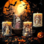 Witch Cylinder Silicone Candle Mold for Candle Making,Pillar Casting Silicone Molds for Resin Casting,Scented Candle, Soap,Silicone Molds for Home Decor,Resin Craft Gifts (A)