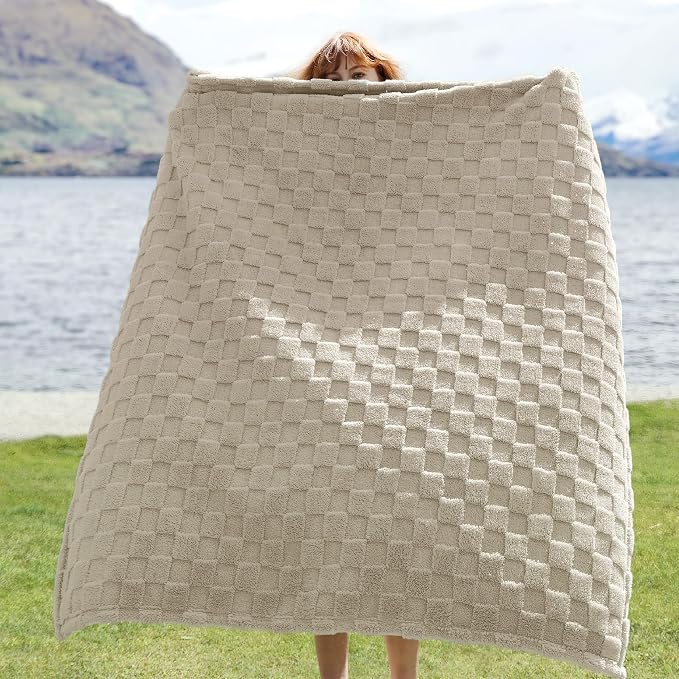 Bedsure GentleSoft Neutral Beige Throw Blanket - Image 2