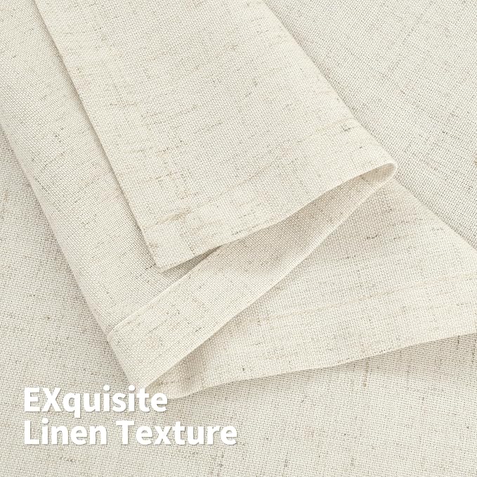 YoungsTex 60 Inch Wide Linen Curtains 2 Panels Grommet 63 Inch Length Light - Image 7