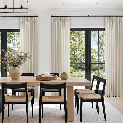 Greyish Beige Linen Curtains 90 Inches Long Pinch Pleat Semi Sheer | Neutral - Image 8