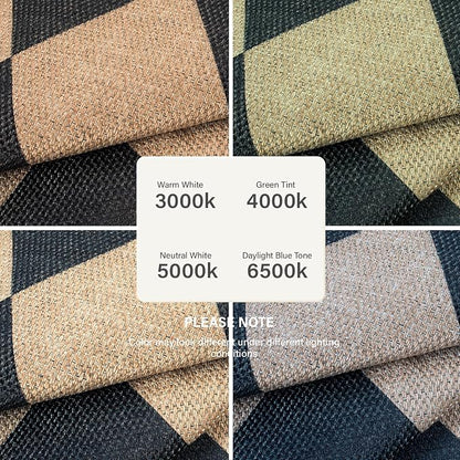 Lahome Checkered Easy Jute Round Rug 3ft, Outdoor Entryway Rug Washable | Black - Image 7