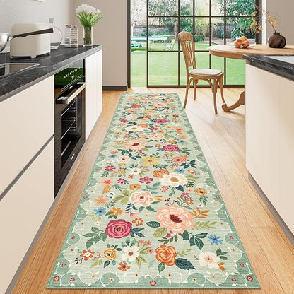 DUKINO 2.6x10 Runner Rug for Hallway, Washable Kitchen Rugs Non Slip, Low Pile - Image 8