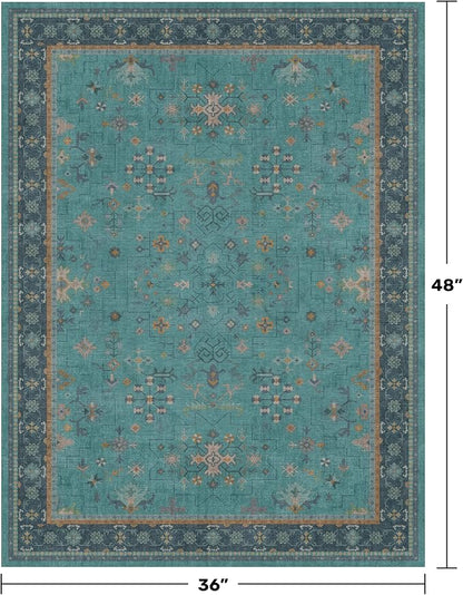 3x4 Teal Rugs for Entryway Indoor - Image 2