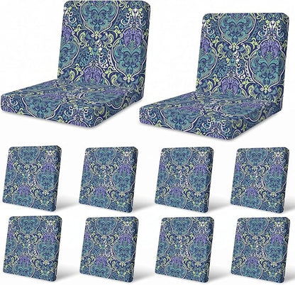 12Pcs Patio Cushion Covers Stretch Outdoor Furniture Protector Slipcovers | by pickyNproud