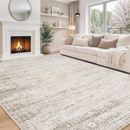 8x10 Area Rugs for Living Room Bedroom Dining Room Washable Beige Ivory | Soft by Aelenmu