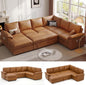 108 Inch Faux Leather Modular Sectional Sofa by Unknown