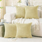 Set of 4 Pale Yellow Decorative Throw Pillow Covers 22x22 Inch Corduroy Pillow by Cozoomy