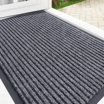 OLANLY Front Door Mat 33x21, Waterproof Heavy-Duty Indoor Outdoor Doormat | Grey by OLANLY