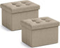 Ornavo Home Small Storage Ottoman, Foldable Collapsible Rectangle Linen Ottoman by OrnavoHome