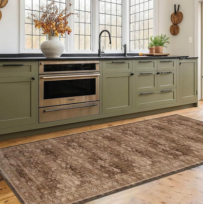 Brown Boho Washable 2x6 Runner Rugs - Image 3