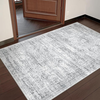 3x4 Rugs for Entryway, Washable Area Rug, Neutral Rug, Stain Resistant Indoor - Image 3