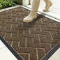 OLANLY Front Door Mat Outside 35x23, All-Season Absorbent Rubber Doormat | Brown by OLANLY