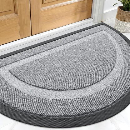 OLANLY Half Circle Front Door Mat Outside 71x23 All-Season Rubber Doormat | Ash by OLANLY