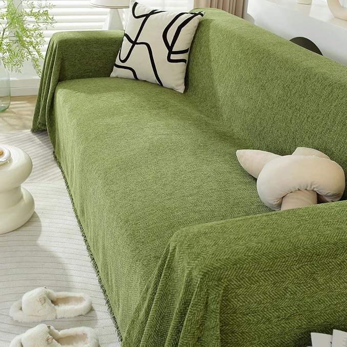 DREAMINGO Sofa Covers Washable Chenille Couch Cover Blanket Modern Style Living - Image 7