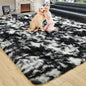 Noahas 4x6 Tie-Dyed Black and White Fluffy Area Rug Non-Slip by ModernHomeDecor