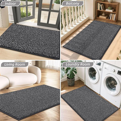 BEQHAUSE Dirt Trapper Door Mat 24"x36", Non-Slip Washable Doormat, Charcoal | - Image 8