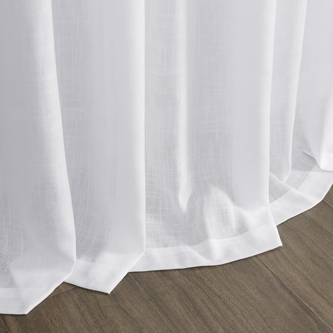 Snow White Linen Curtains 102 Inches Long - Image 9