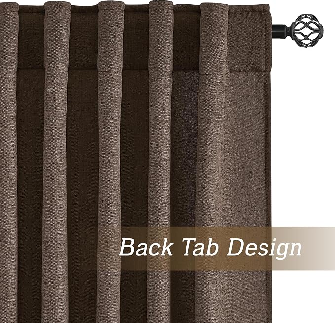 RYB HOME Farmhouse Boho Linen Sheer Curtains 90 inches Long - Image 3