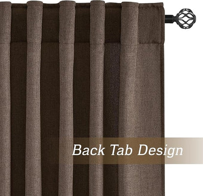RYB HOME Farmhouse Boho Linen Sheer Curtains 90 inches Long - Image 3