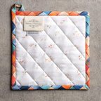 Maison d' Hermine Pot Holders Set 100% Cotton Heat Resistant Potholders 8" x 8" Hot Pads with Loop BBQ, Cooking, Baking, Grilling, Kitchen, Handling Hot Pans (Pack of 2, Faisan D'Automne)